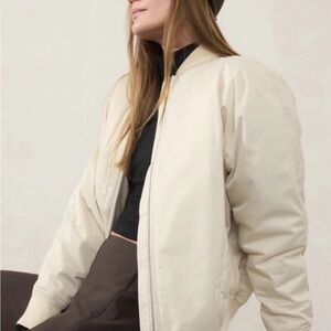 Athleta Light Cream Bomber Jacket - Women's Lightweight Coat small